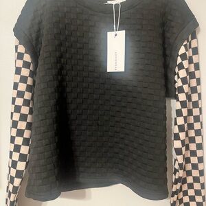 Black and White Checkered Women's Top
